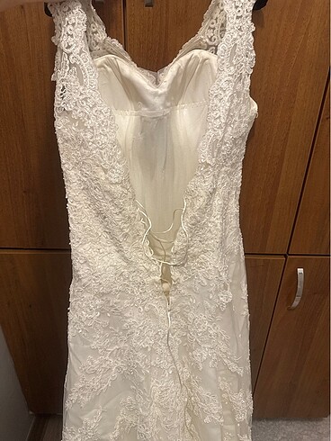 fransız güpürlü, boncuk işlemeki gelinlik - Görsel 7