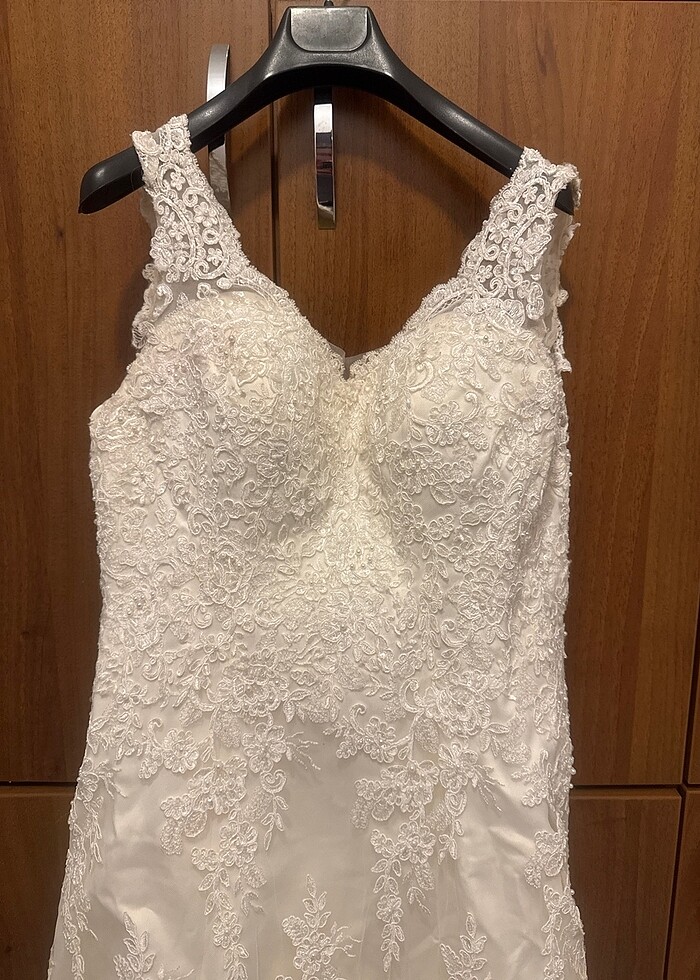 fransız güpürlü, boncuk işlemeki gelinlik - Görsel 2