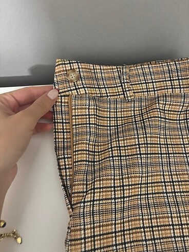 s Beden Kareli kumaş pantolon