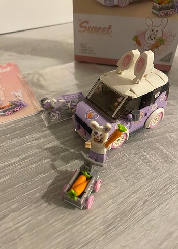  Beden Renk Mor Pastel Mini Lego Araba Seti