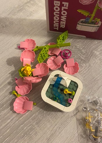 Pembe Pastel Lego Çiçek Buketi