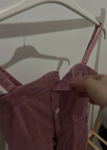 Gül kurusu Kadın Uzun kot Tulum - Görsel 3