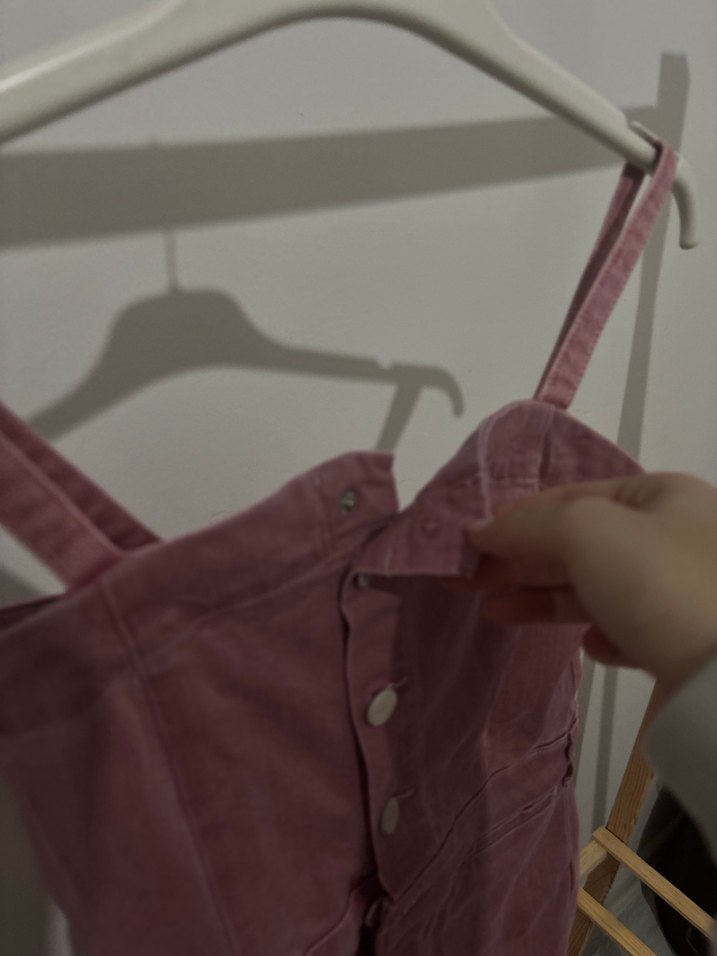 Gül kurusu Kadın Uzun kot Tulum - Görsel 3