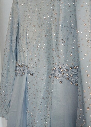 Balık Tipi Bebe Mavisi Kadın Abiye - Görsel 5