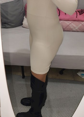 Bej Kadın Pilili Uzun Kollu Tulum - Görsel 5