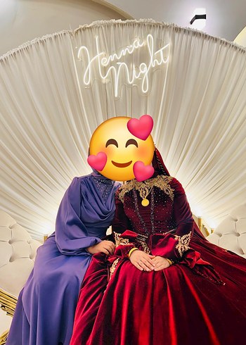 Parlak Mor Drapeli Uzun Kollu Tesettür Abiye - Görsel 3