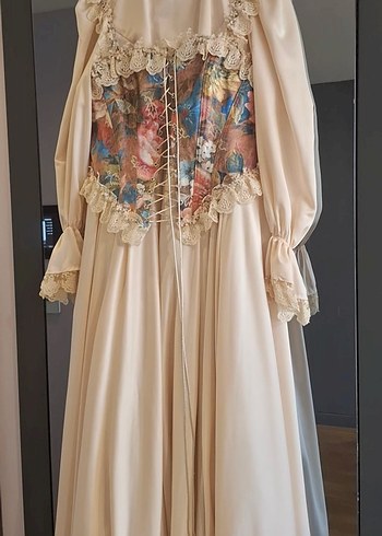 Bohem Yüksek Yakalı Uzun Kollu elbise - Görsel 7