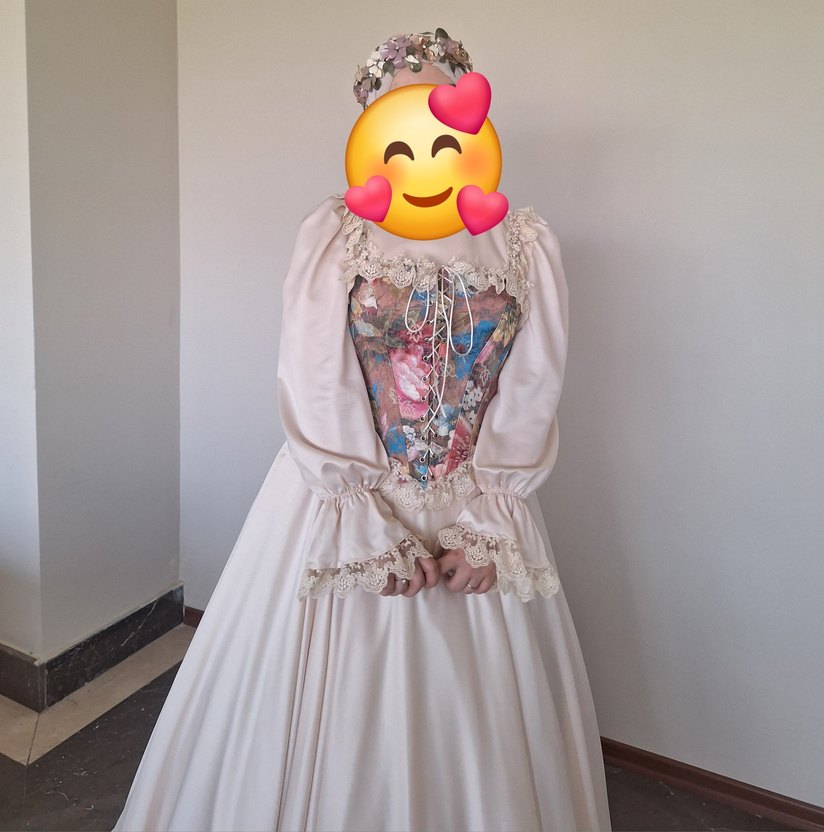 Bohem Yüksek Yakalı Uzun Kollu elbise - Görsel 4