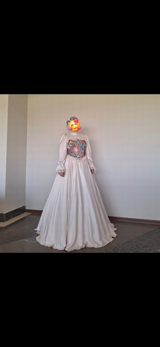 Bohem Yüksek Yakalı Uzun Kollu elbise - Görsel 2