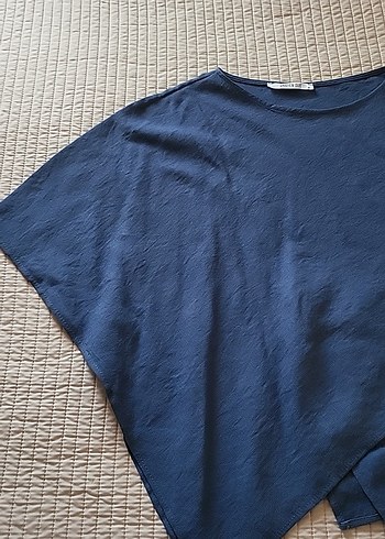Diğer Kadın Mavi Keten Salaş Poncho