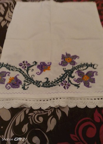 Mor Nakışlı yastik kilifi
