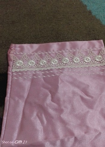 Pembe Nakışlı Yastık Kılıfı bebek - Görsel 3