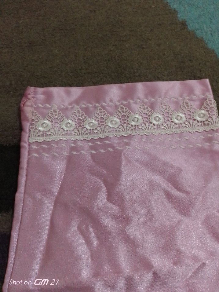 Pembe Nakışlı Yastık Kılıfı bebek - Görsel 3