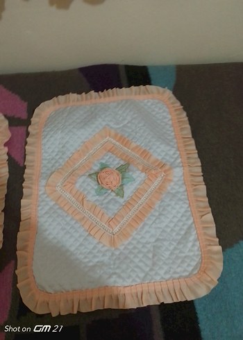 Nakışlı Beyaz Yastık ve Kılıf Seti - Görsel 2