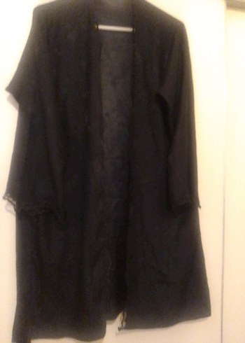 Siyah Uzun Kollu Gotik Kadın Sabahlık - Görsel 5