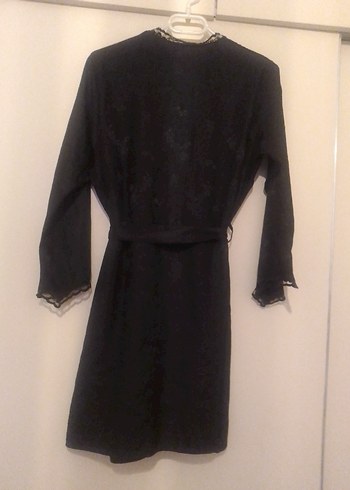 Siyah Uzun Kollu Gotik Kadın Sabahlık - Görsel 2