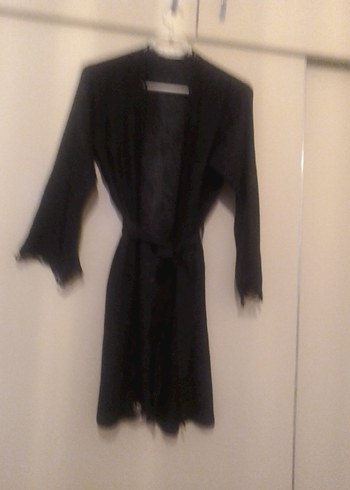 Siyah Uzun Kollu Gotik Kadın Sabahlık - Görsel 3