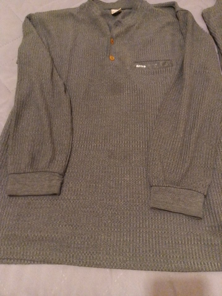 Erkek Gri Örgü Pamuklu Pijama Takımı - Görsel 2