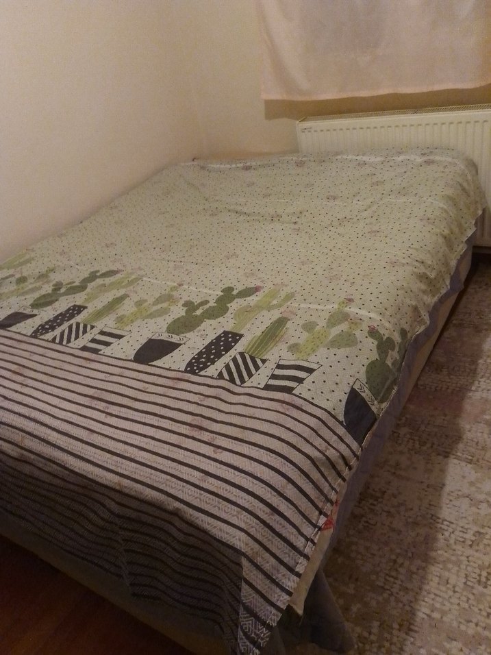 Desenli Kahverengi Gri Yatak Örtüsü - Görsel 3