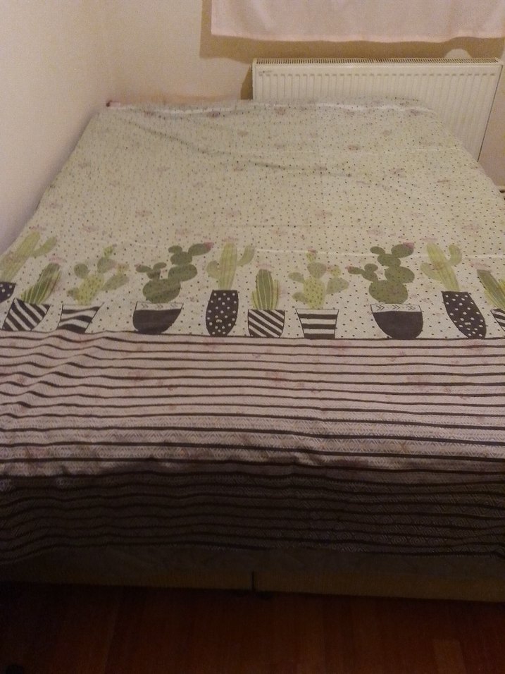 Desenli Kahverengi Gri Yatak Örtüsü - Görsel 2