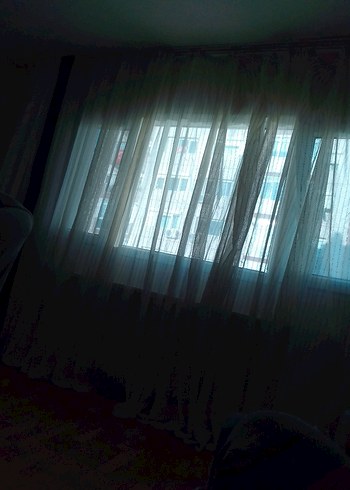 Beyaz Düz Modern Tül Perde - Görsel 5