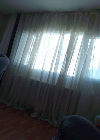 Beyaz Düz Modern Tül Perde - Görsel 6