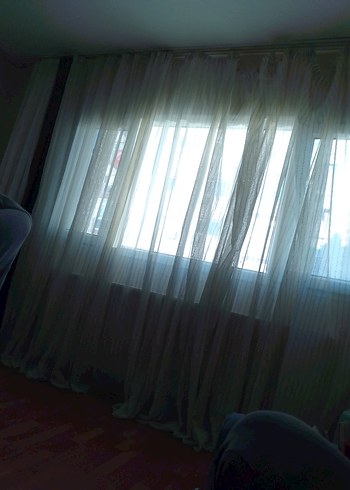 Beyaz Düz Modern Tül Perde - Görsel 4