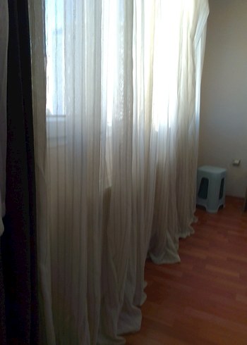 Beyaz Düz Modern Tül Perde - Görsel 11