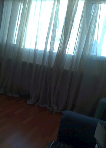 Beyaz Düz Modern Tül Perde - Görsel 3