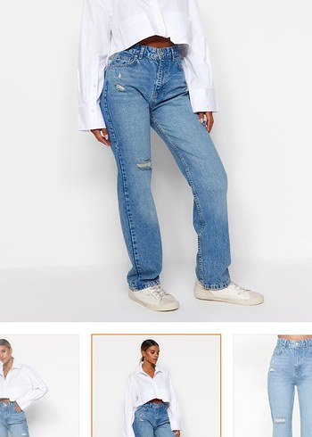 Trendyol & Milla Mavi Midi Denim Kadın Jean Pantolon