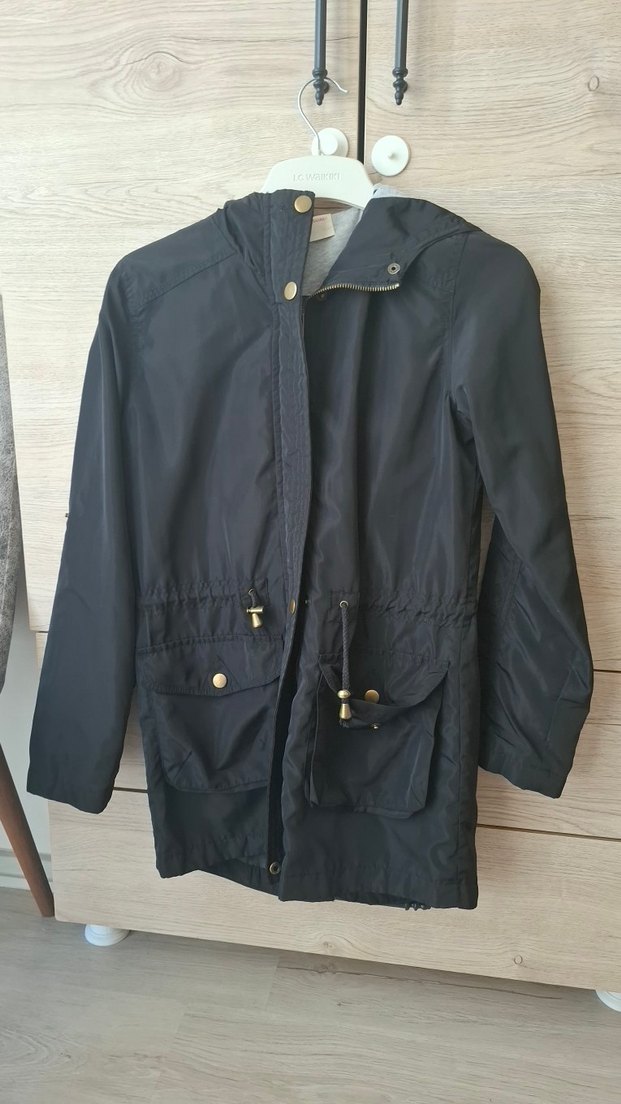 Siyah Düğmeli Midi Street Style Kadın Ceket - Görsel 2