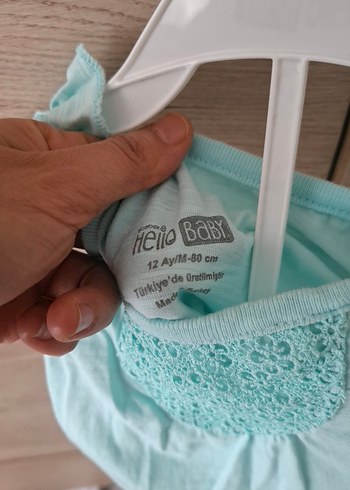 Dantel Detaylı Turkuaz Bebek Kız Tulum - Görsel 2