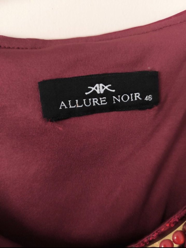 Bordo midi Abiye Elbise - Görsel 3