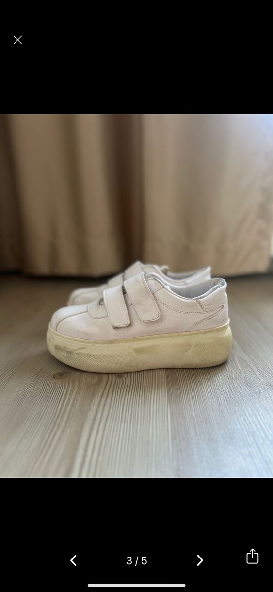 Platform beyaz spor ayakkabı - Görsel 3