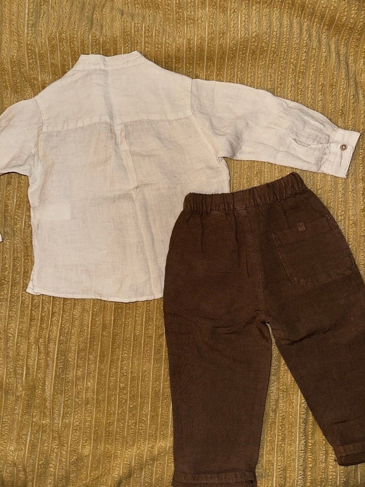 Zara erkek bebek/çocuk keten takım - Görsel 5