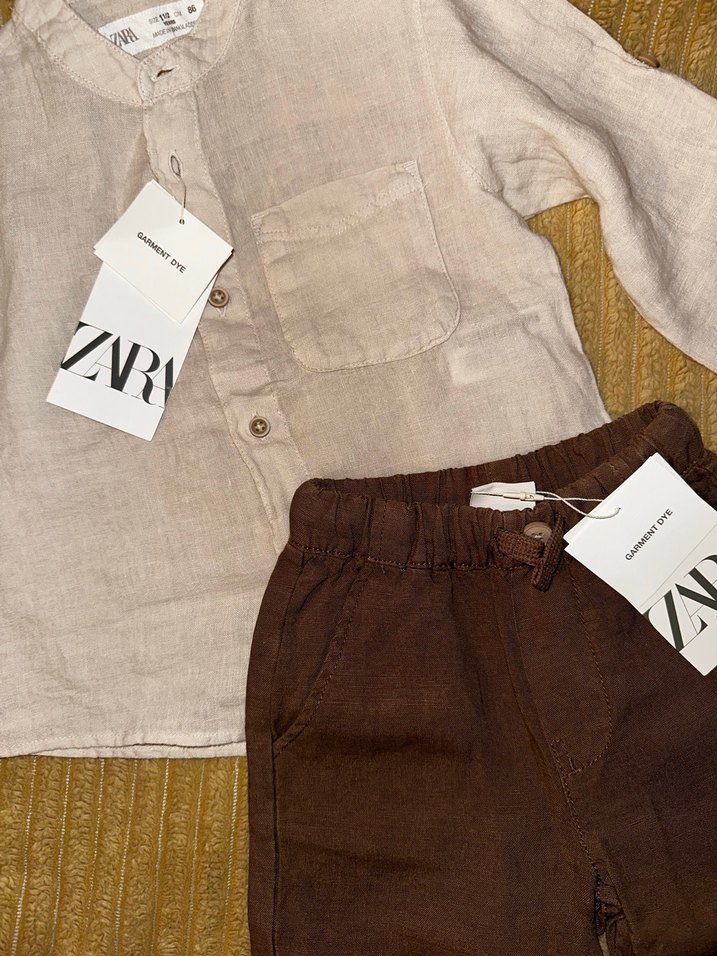 Zara erkek bebek/çocuk keten takım - Görsel 3