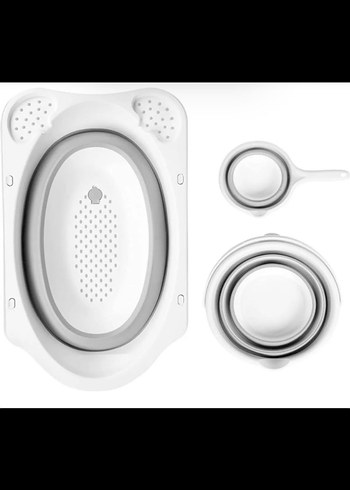 Katlanabilir 3lü Bebek Küveti ve Banyo Seti - Görsel 2