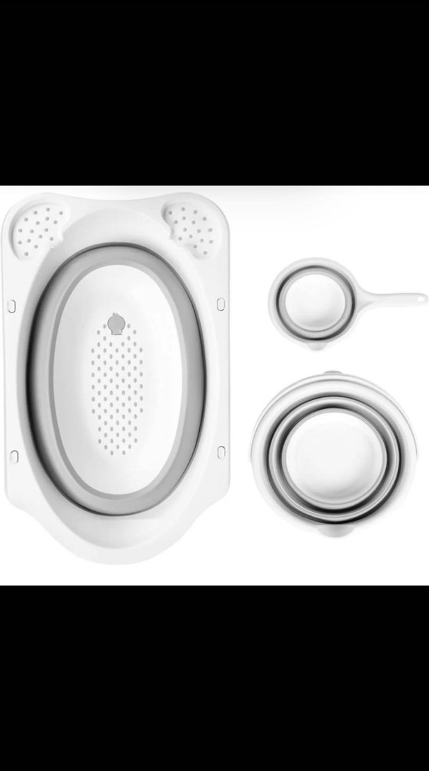 Katlanabilir 3lü Bebek Küveti ve Banyo Seti - Görsel 2