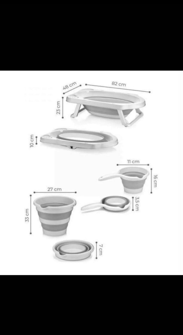 Katlanabilir 3lü Bebek Küveti ve Banyo Seti - Görsel 3