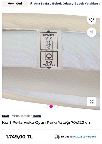 Kraft Visko bebek Park Yatağı 70x120 cm - Görsel 3