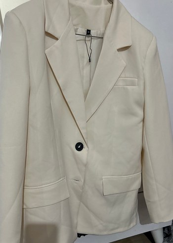 Zara Ekru Tek Dugmeli Blazer Ceket