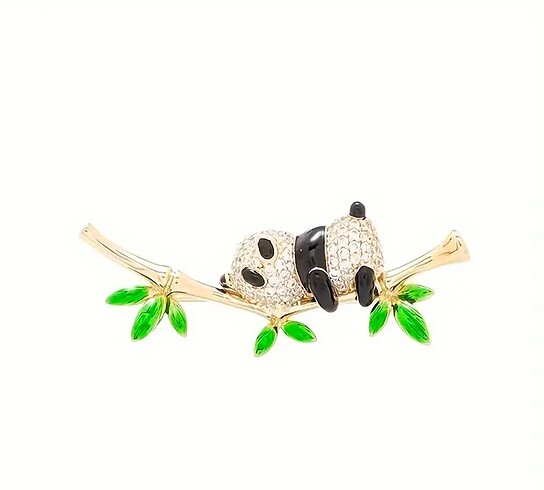 Panda Bambu Broş