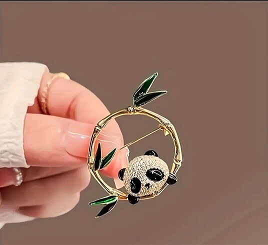 Panda Bambu Broş