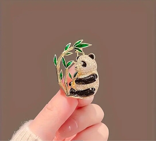 Panda Bambu Broş
