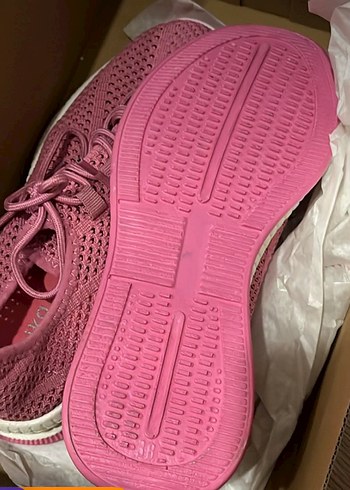 38 Beden pembe Renk Pembe Platform Topuklu Bağcıklı Kadın Spor Ayakkabı