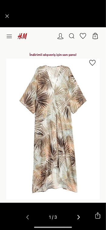 H&M desenli kimono kaftan