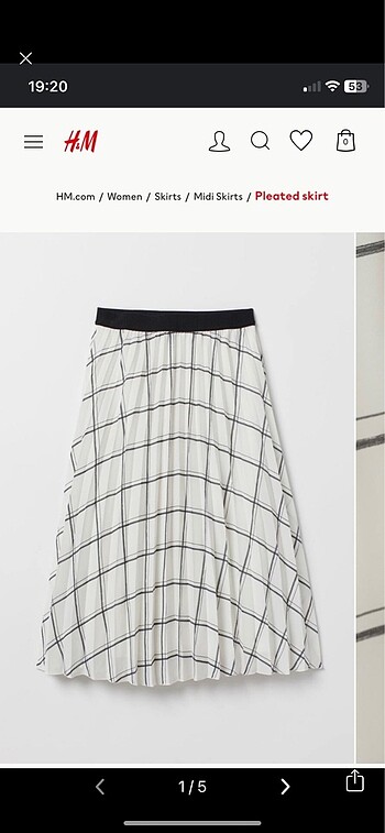 H&M pileli midi etek