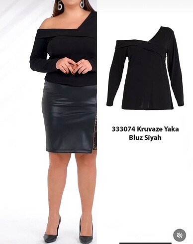Tuvidxxl siyah esnek çok şık 48 beden bluz