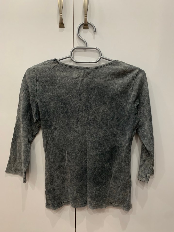 Gri Rock Punk Orta Kollu Tişört - Görsel 2