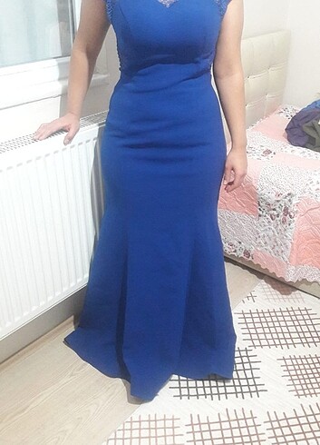 42 Beden mavi Renk Gece elbisesi 